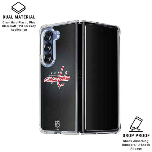 NHL Washington Capitals Black Background Galaxy Z Fold6 Clear Case
